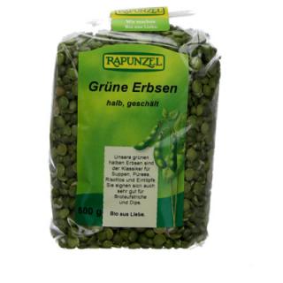 Erbsen, grün, halb, geschält